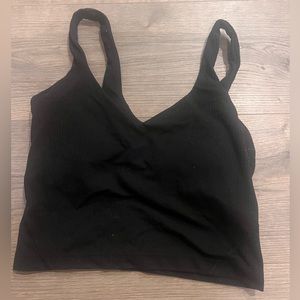 Black Align Ribbed Tank